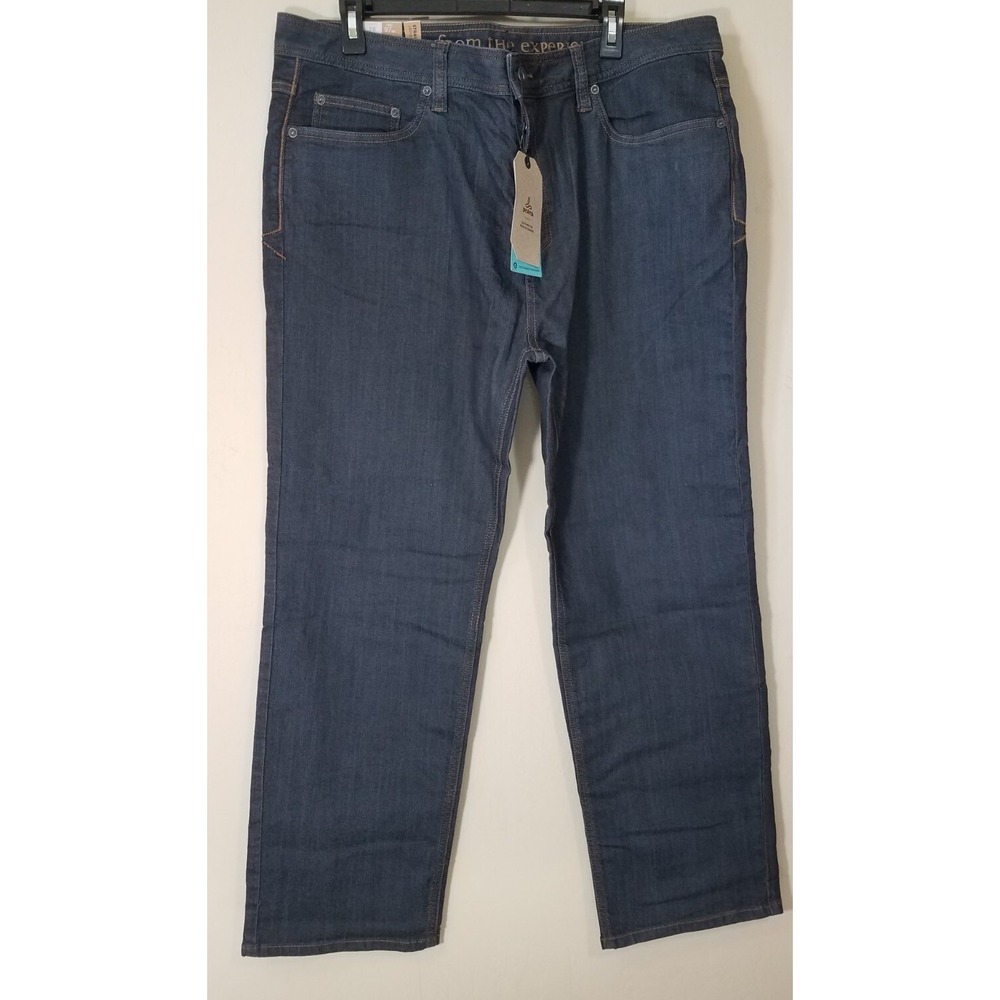 Prana Bridger Jeans Men‎ 38x28 Slim Fit Straight Leg Stretch Denim Organic NEW
